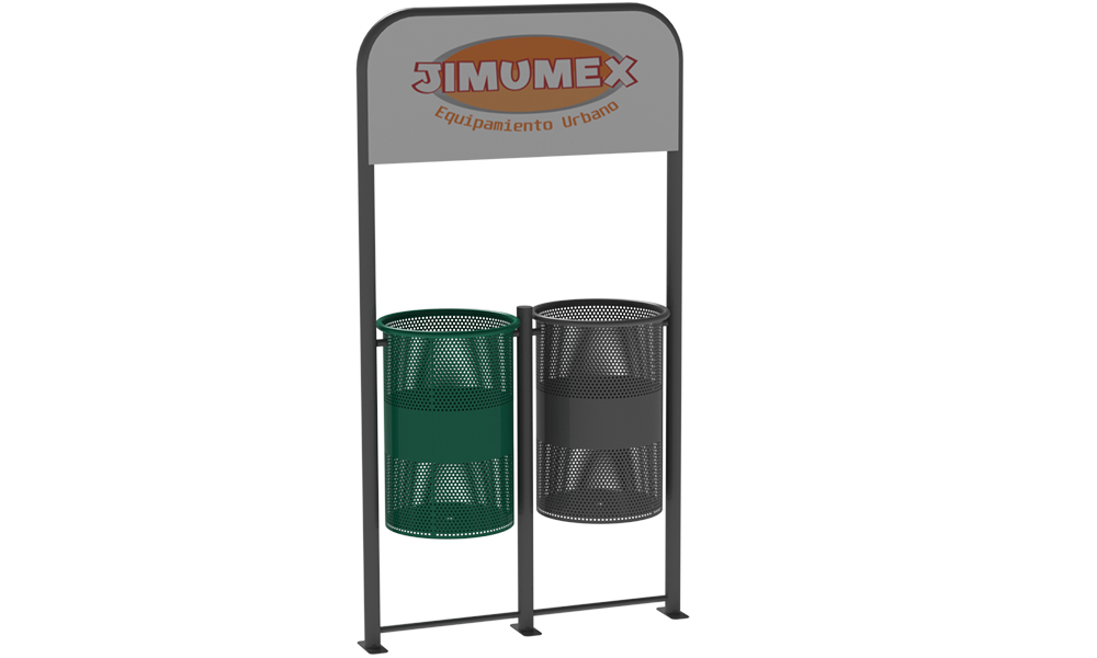 bote doble anuncio perforado metal