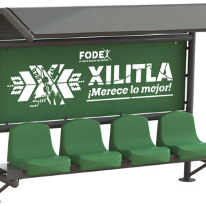 canchas banca modular jugadores con parasol 4p